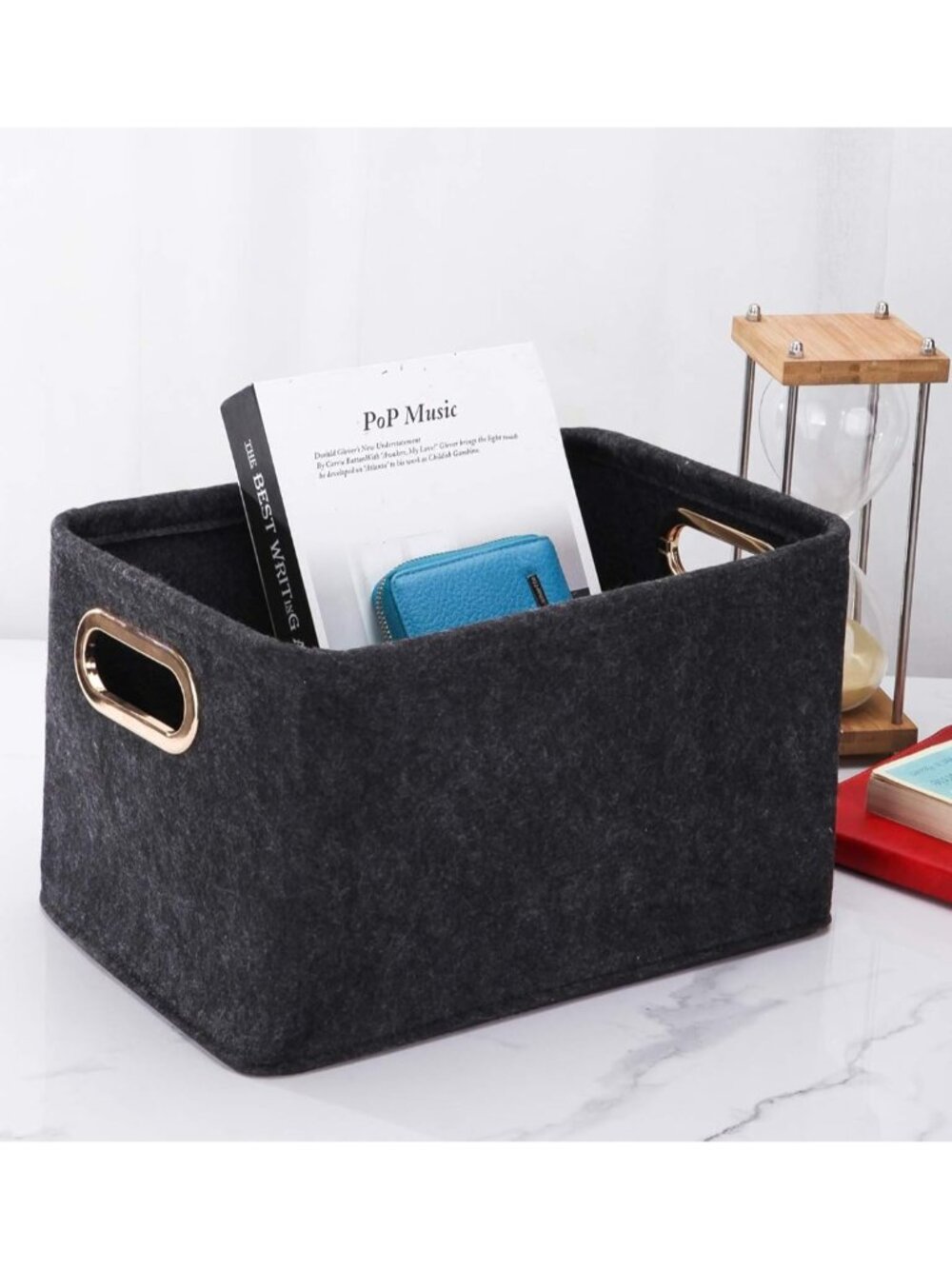 Collapsible Storage Bins Foldable Felt Fabric Storage Basket Organizer Boxes Con - Picture 2 of 8